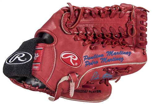 2009 Pedro Martinez Game Used & Signed Rawlings Pro 200-4JR Model Fielders Glove (PSA/DNA & Beckett)